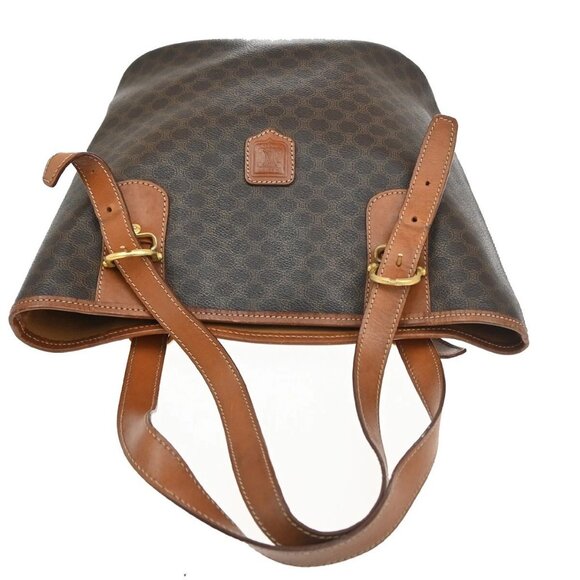 CELINE Logo Macadam Pattern Shoulder Tote Bag PVC Leather Brown GHW 33EE974 - Picture 5 of 16